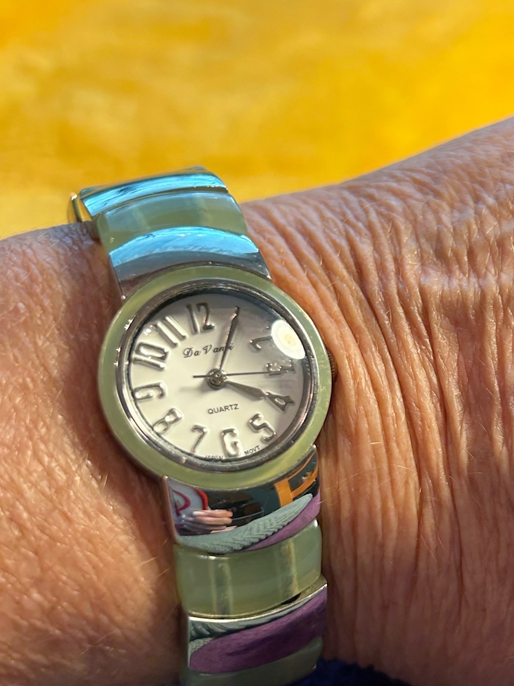 Da Vanci  Silver-Tone Women's Cuff Bracelet Watch